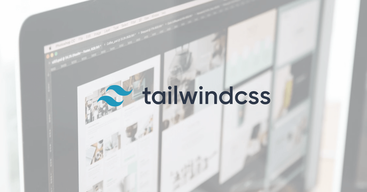 tailwind text with it's icon, UI designing in the background