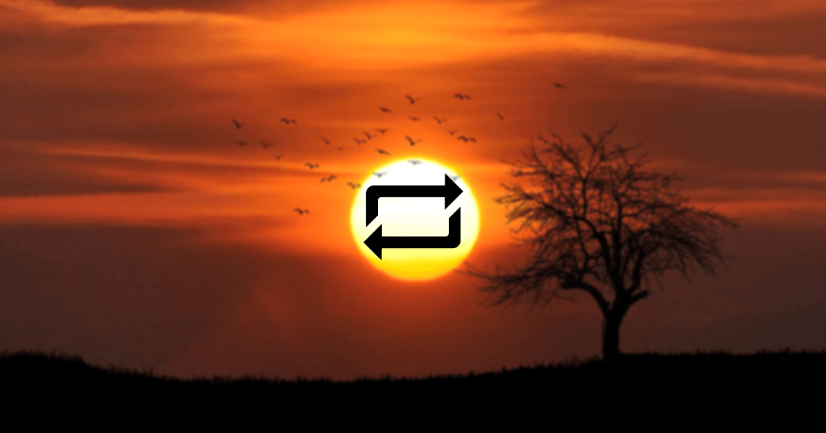 sunrise with a loop icon on top of it